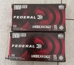 2 boxes of 50 Federal American Eagle 9mm 