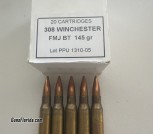 PPU .308 Win 145 Gr. FMJ BT 